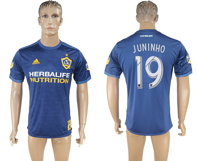 Maillot de football Los Angeles Galaxy JUNINHO #19 2017-2018 bleu