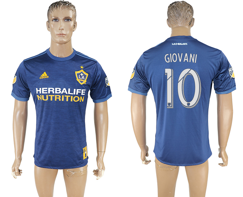 Maillot de football Los Angeles Galaxy GIOVANI #10 2017-2018 bleu