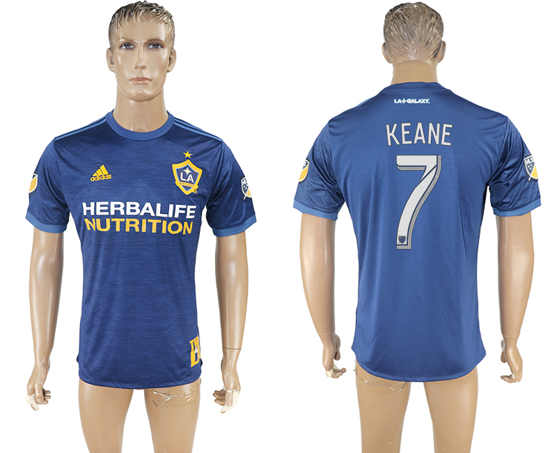 Maillot de football KEANE #7 des Los Angeles Galaxy 2017-2018 bleu