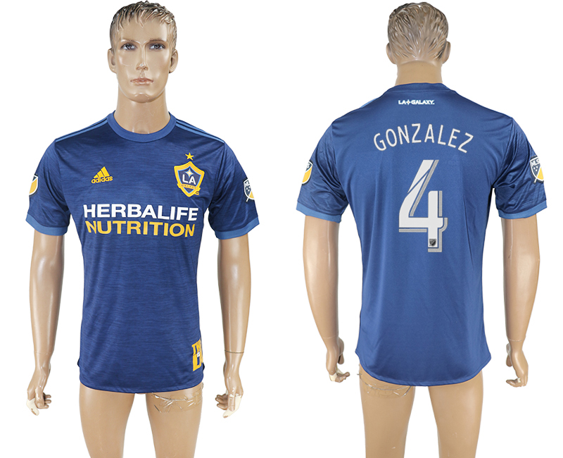 2017-2018 Los Angeles Galaxy GONZALEZ #4 FOOTBALL JERSEY BLUE