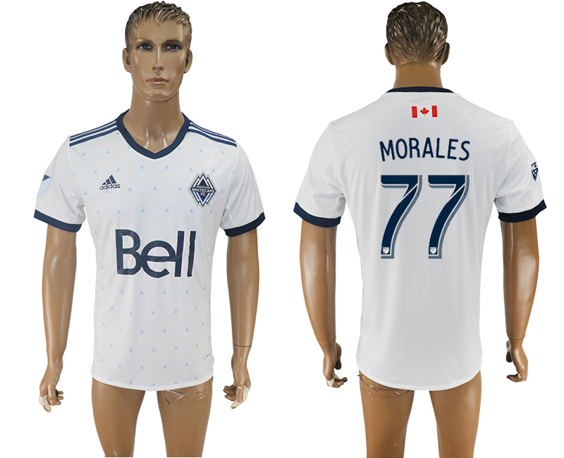Maillot de football Vancouver Whitecaps FC MORALES #77 2017-2018 blanc