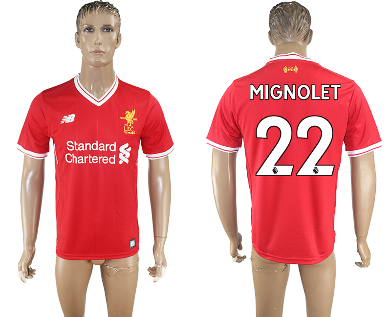2017-2018 Liverpool MIGNOLET #22 FOOTBALL JERSEY RED