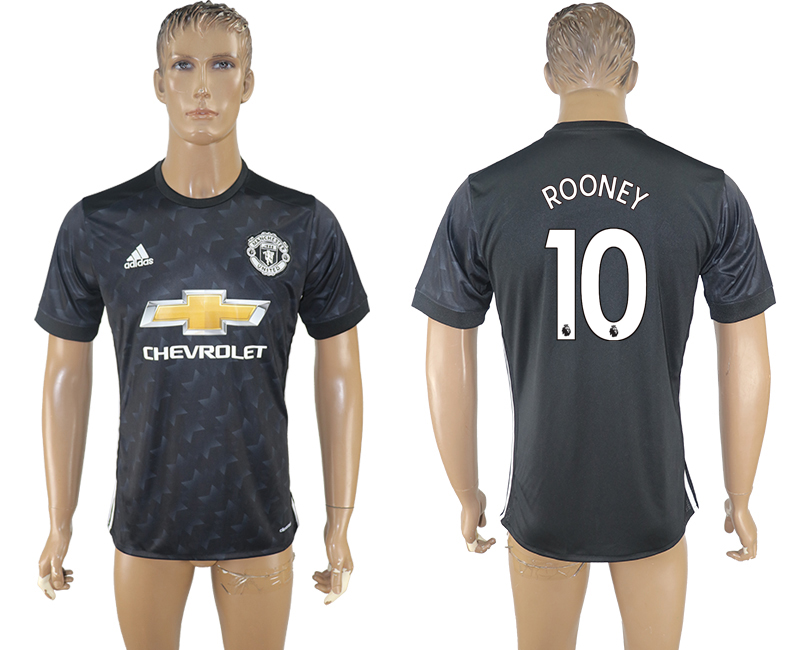Maillot de football Manchester United ROONEY #10 noir 2017-2018