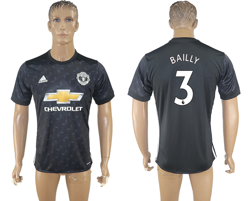 Maillot de football Manchester United BAILLY #3 noir 2017-2018