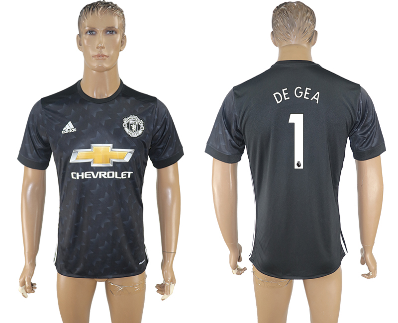 Maillot de football Manchester United DE GEA #1 2017-2018 noir