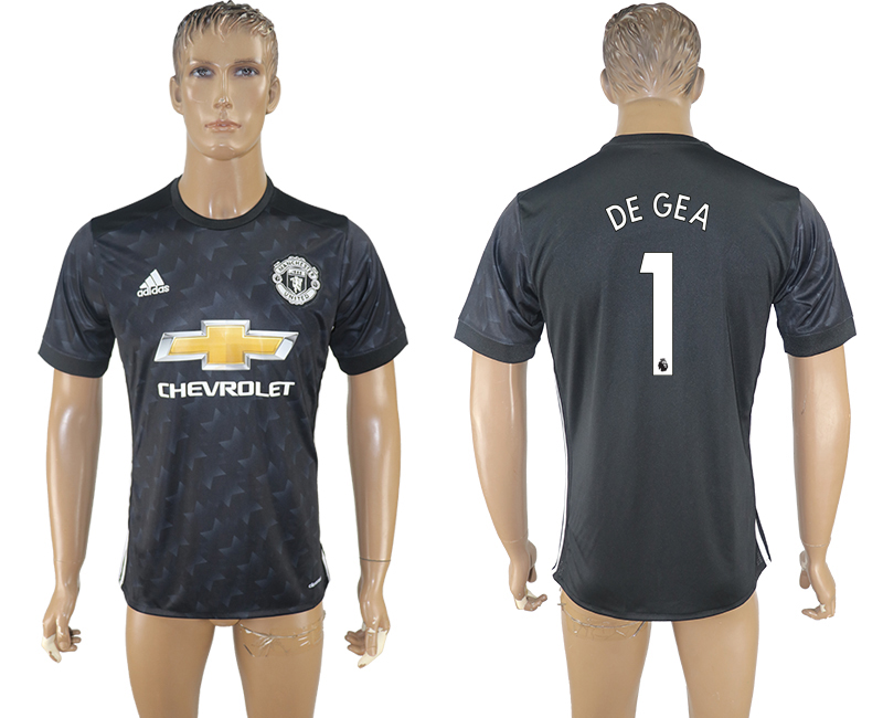 2017-2018 Manchester United DE GEA #1 football jersey black