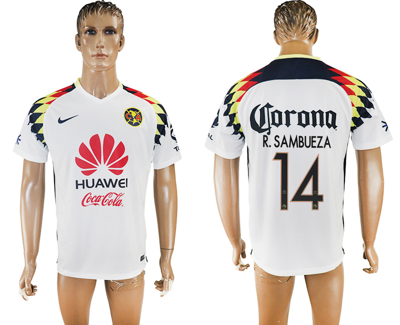 2017-2018  Club de Futbol America R.SAMBUEZA #14 football jersey