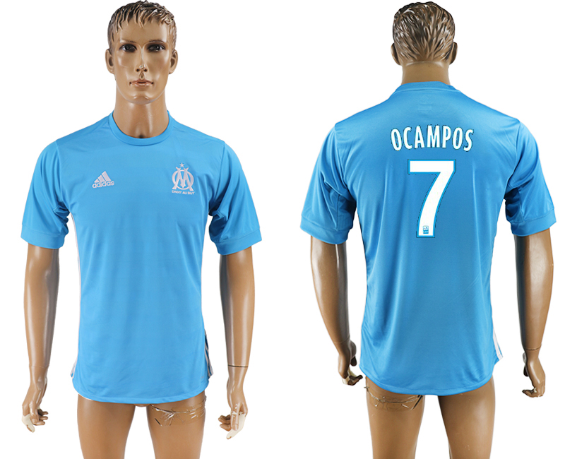 2017-2018 Olympique de Marseille FOOTBALL maillotS  OCAMPOS #7 BL