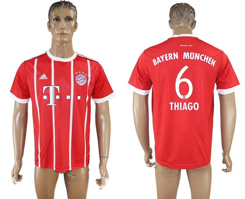 2018 BAYERN MUNCHEN THIAGO #6 FOOTBALL JERSEY RED