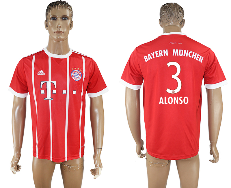 2018 BAYERN MUNCHEN ALONSO #3 FOOTBALL JERSEY RED