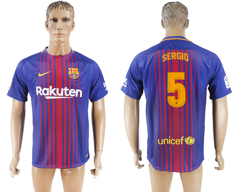 2018 Barcelona FOOTBALL JERSEYS SERGIO #5 BLUE&RED