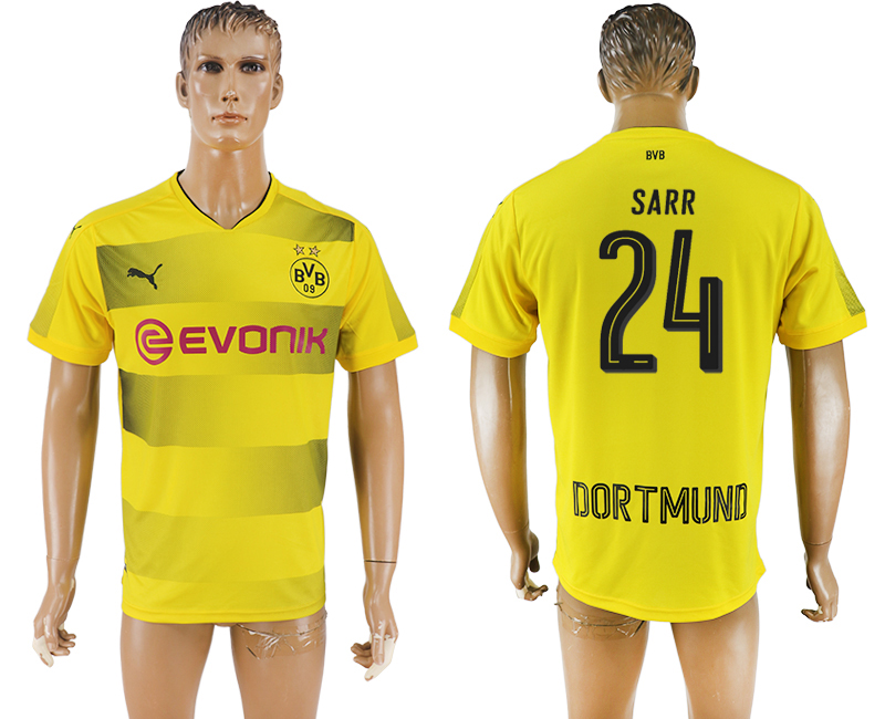 2018 Borussia Dortmund SARR 24 FOOTBALL JERSEY YELLOW