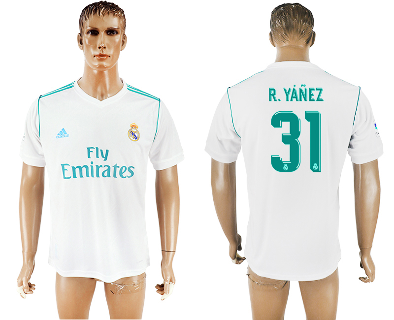 2017-2018 Real Madrid CF R.YANEZ #31 FOOTBALL JERSEY WHITE