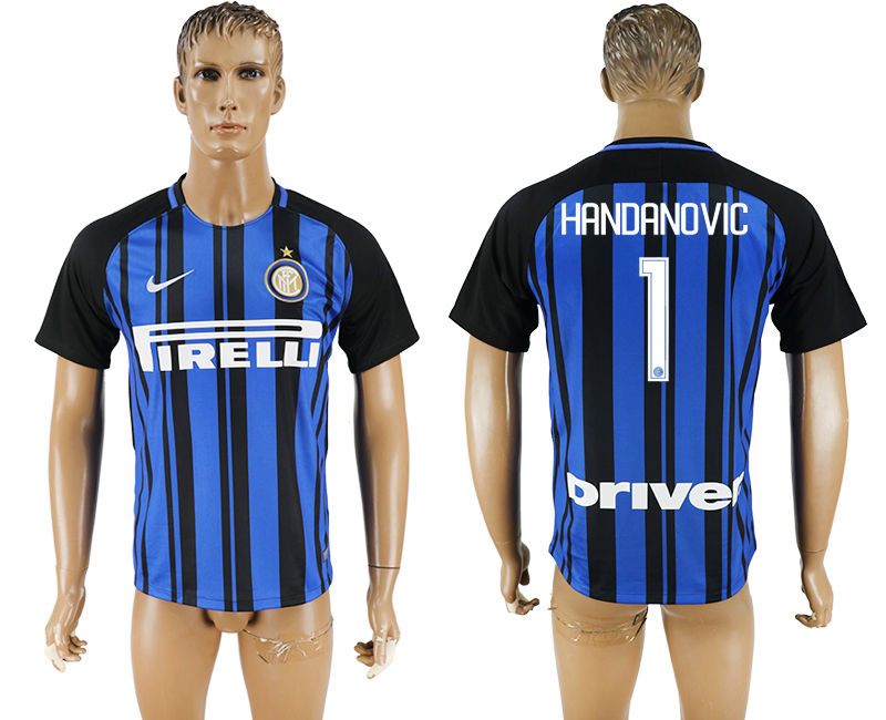 2017-2018 Inter Milano HANDANOVIC #1 FOOTBALL JERSEY BLUE&BLACK