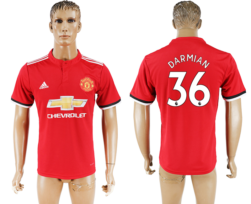 Maillot de football Manchester United DARMIAN #36 2017-2018 rouge