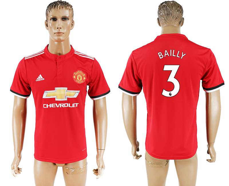 Maillot de football Manchester United BAILLY #3 rouge 2017-2018