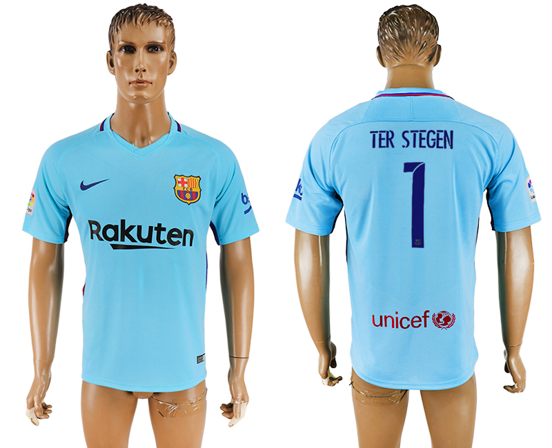 2018 Barcelona FOOTBALL JERSEYS TER STEGEN #1 BLUE