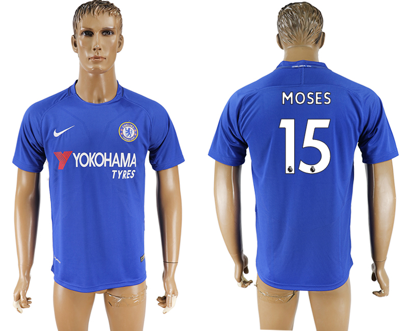 2017-2018 Chelsea Football Club MOSES #15 football jersey blue