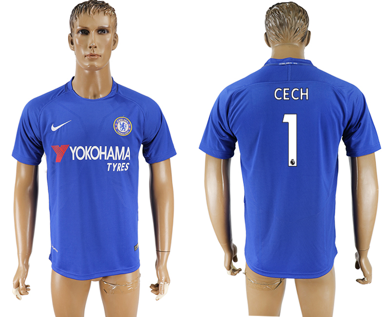 Maillot de football Chelsea Football Club CECH #1 bleu 2017-2018