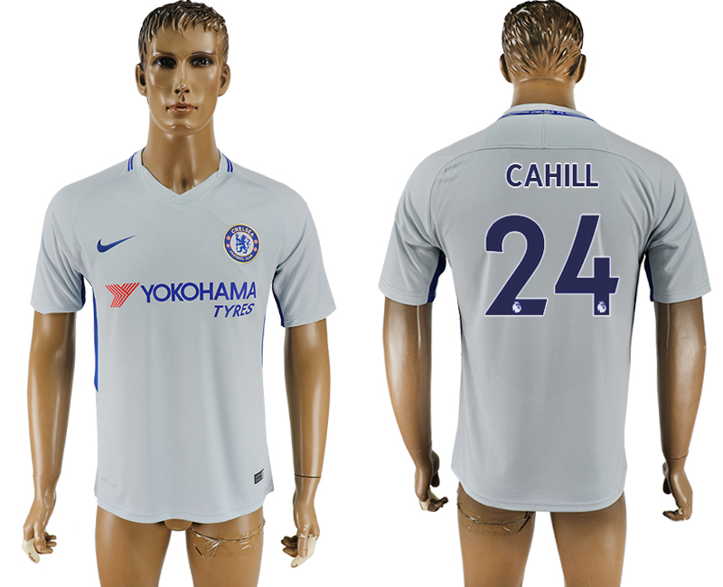 2017-2018 Chelsea Football Club CAHILL #24 football jersey grey