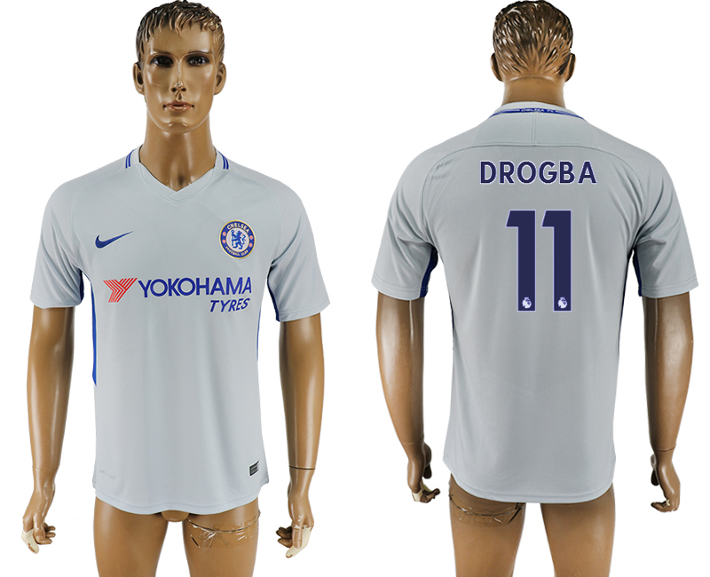 2017-2018 Chelsea Football Club DROGBA #11 football jersey grey