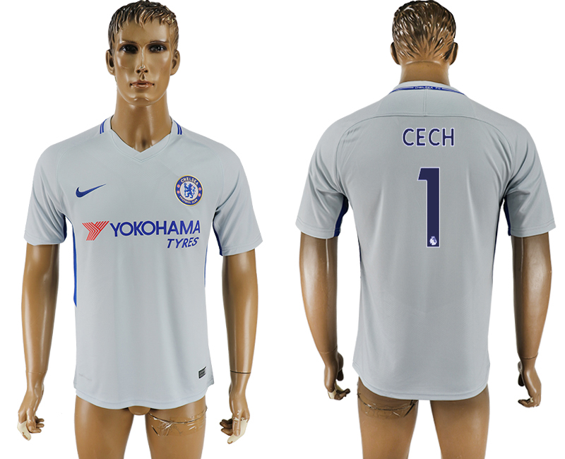 2017-2018 Chelsea Football Club CECH #1 football jersey grey