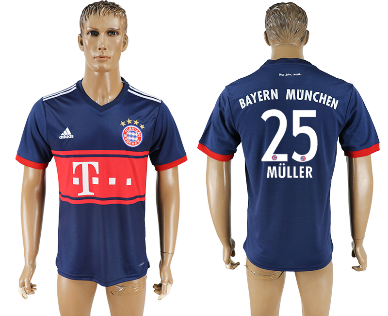 2018 BAYERN MUNCHEN MULLER #25 FOOTBALL JERSEY BLUE