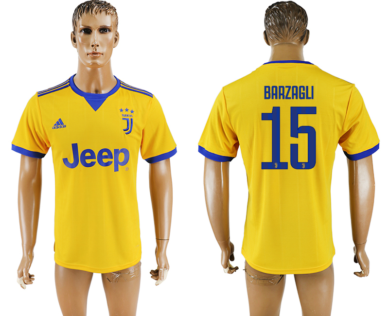 Maillot de football Juventus FC BARZAGLI #15 2017-2018 jaune