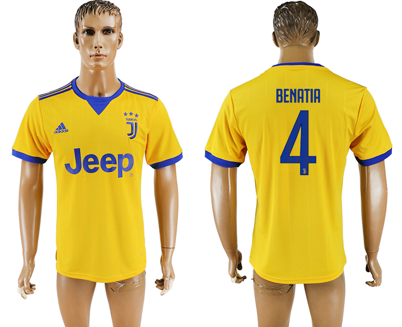 Maillot de football Juventus FC BENATIA #4 2017-2018 jaune