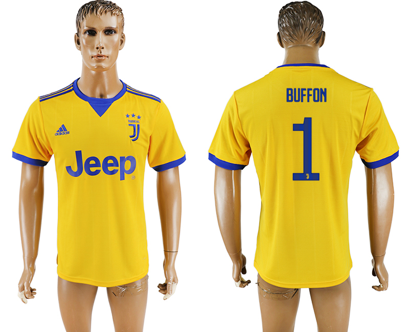Maillot de football Juventus FC BUFFON #1 2017-2018 jaune