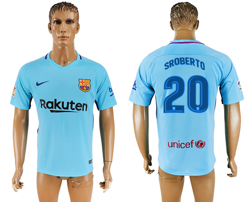 2018 Barcelona FOOTBALL JERSEYS SROBERTO #20 BLUE