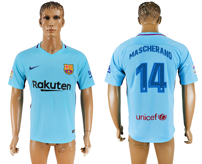 2018 Barcelona FOOTBALL JERSEYS MASCHERAND #14 BLUE