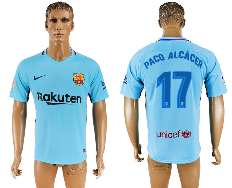 2018 JERSEYS DE FÚTBOL Barcelona PACO ALCACER # 17 AZUL