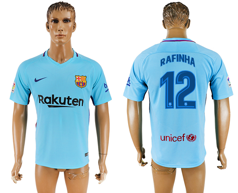 2018 Barcelona FOOTBALL JERSEYS RAFINHA #12 BLUE