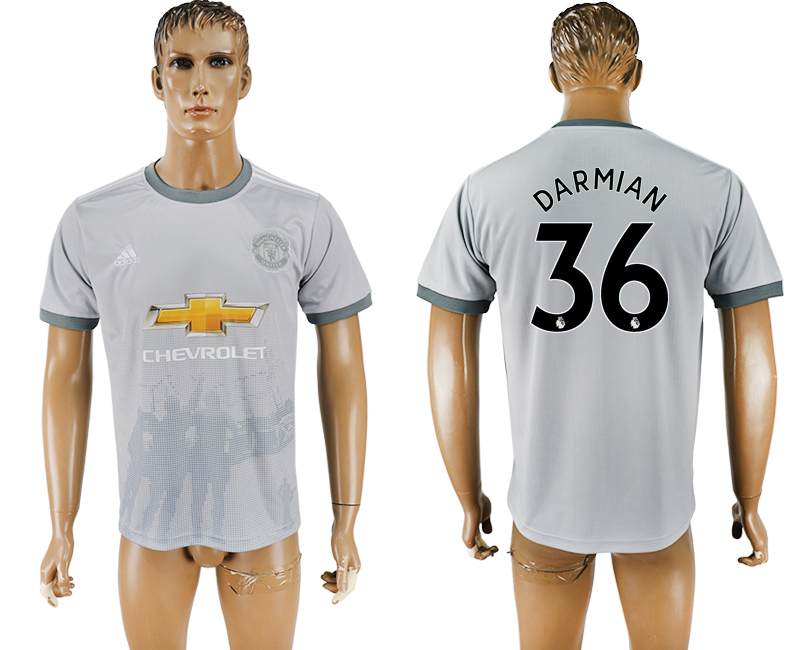 Maillot de football Manchester United DARMIAN #36 gris 2017-2018
