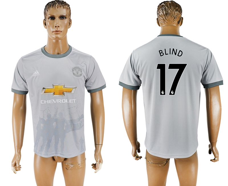 Maillot de football Manchester United BLIND #17 gris 2017-2018