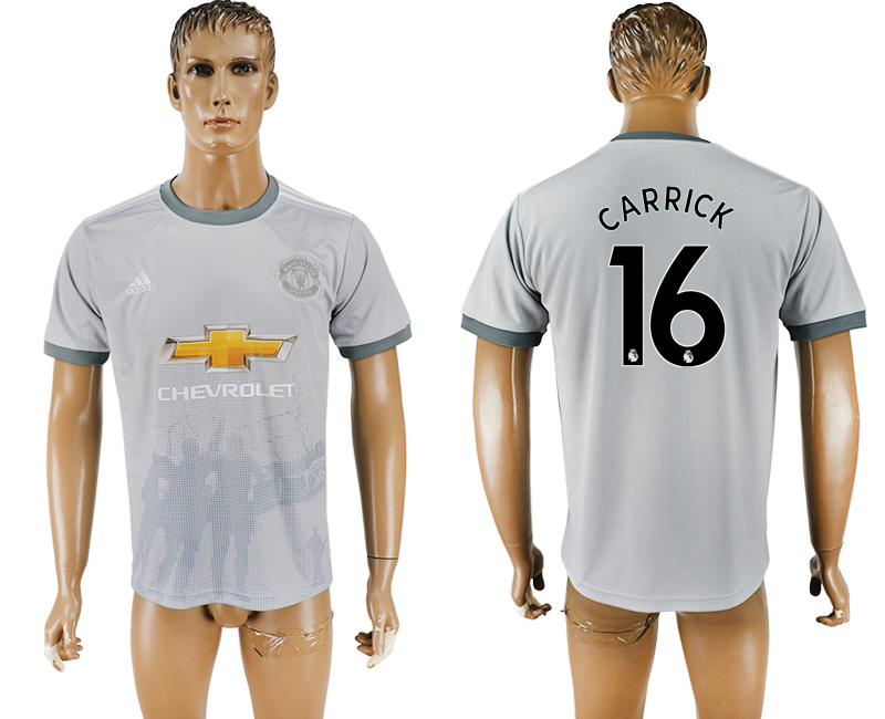 Maillot de football Manchester United CARRICK #16 gris 2017-2018