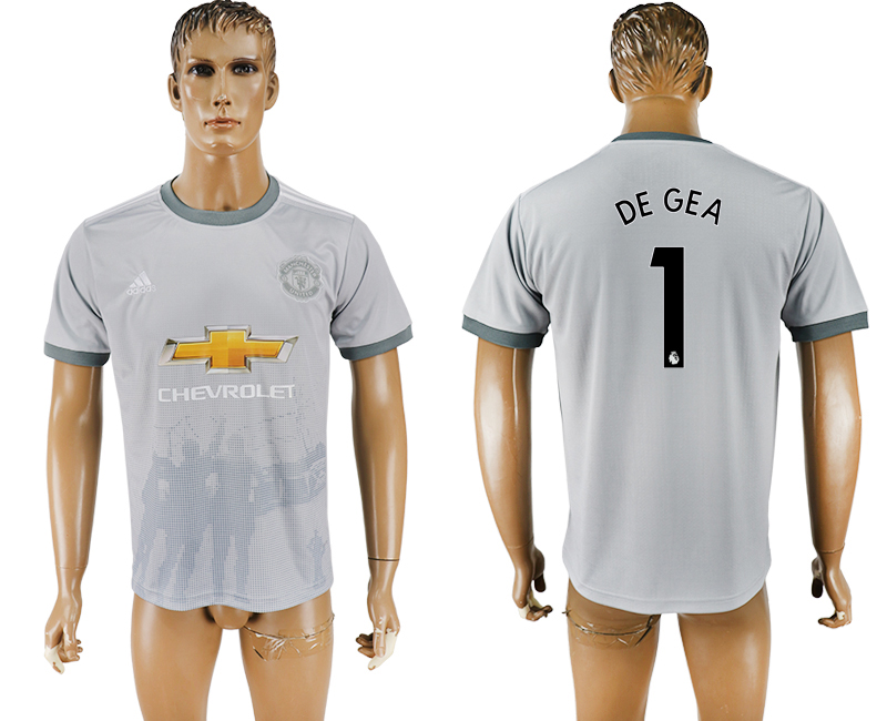 Maillot de football Manchester United DE GEA #1 2017-2018 gris