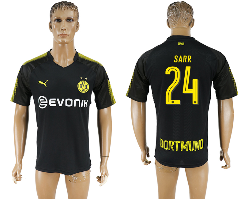 2018 Borussia Dortmund SARR 24 FOOTBALL JERSEY BLACK