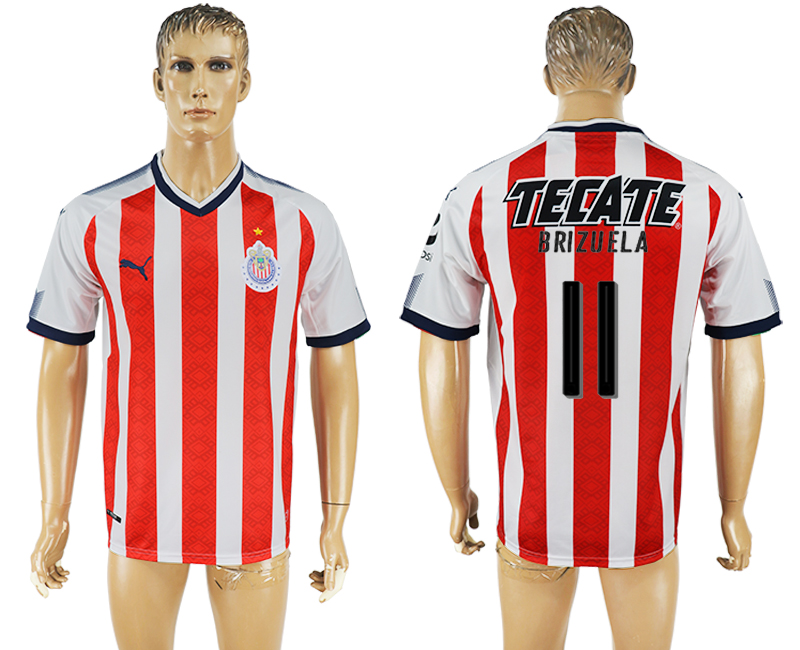 Maillot de football Guadala BRIZUELA #11 2017-2018 Rouge et Blanc