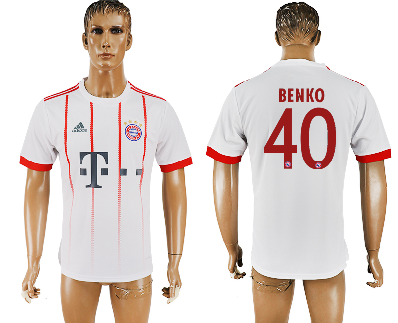 2018 BAYERN MUNICH BENKO #40 WHITE FOOTBALL JERSEY WHITE