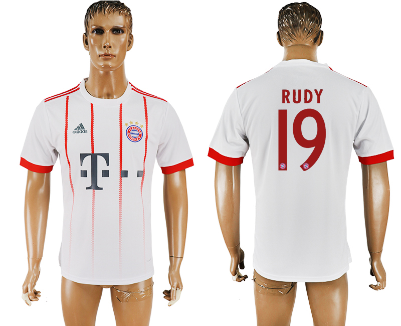 2018 BAYERN MUNCHEN RUDY #19 FOOTBALL JERSEY WHITE