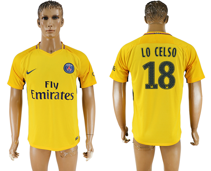 2018 PSG FOOTBALL JERSEYS LO CELSO #18 YELLOW