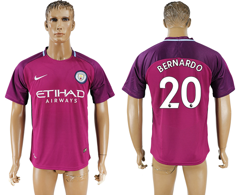 Maillot de football Manchester City FC BERNARDO #20 2017-2018 violet