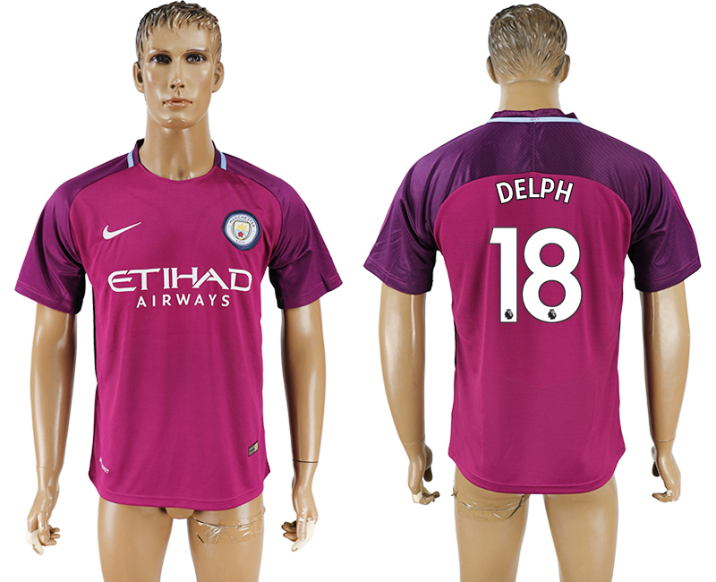 Maillot de football DELPH #18 Manchester City FC 2017-2018 violet