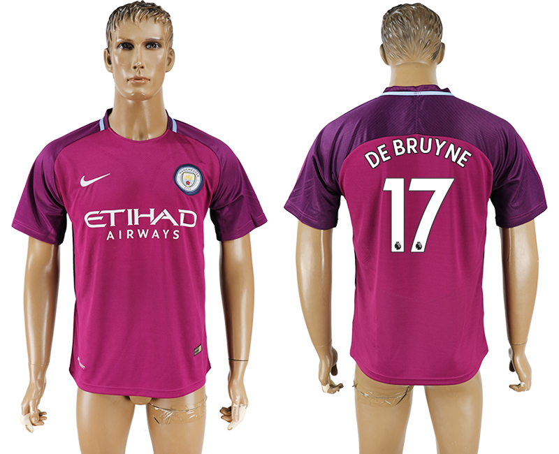 2017-2018 Manchester City F.C. DE BRUYNE #17 football jersey pur