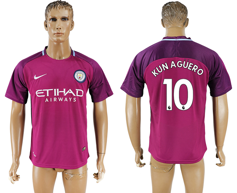 Maillot de football Manchester City FC KUN AGUERO #10 2017-2018