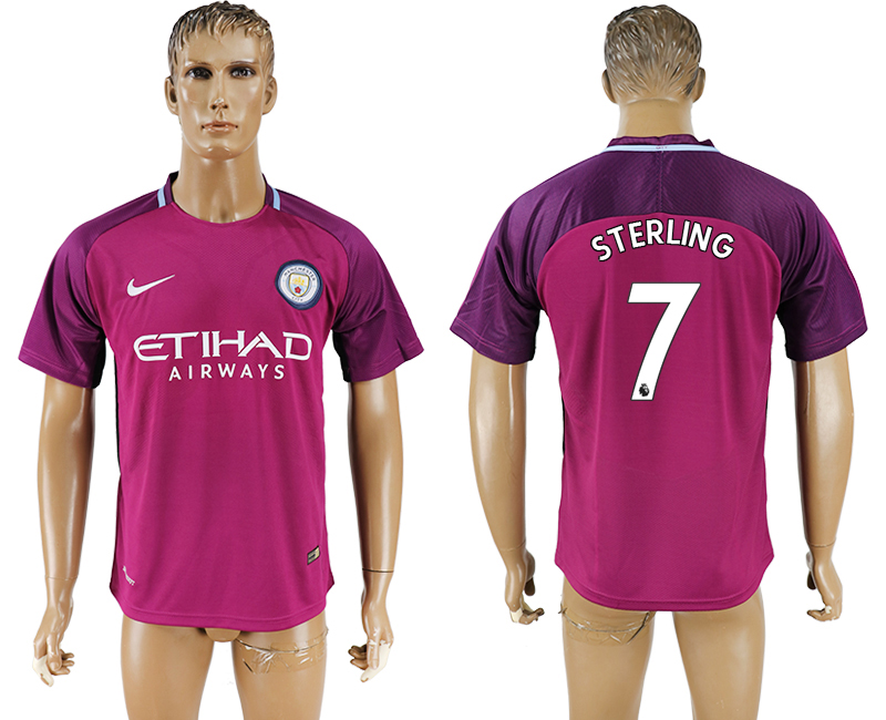 Maillot de football Manchester City FC STERLING #7 violet 2017-2018