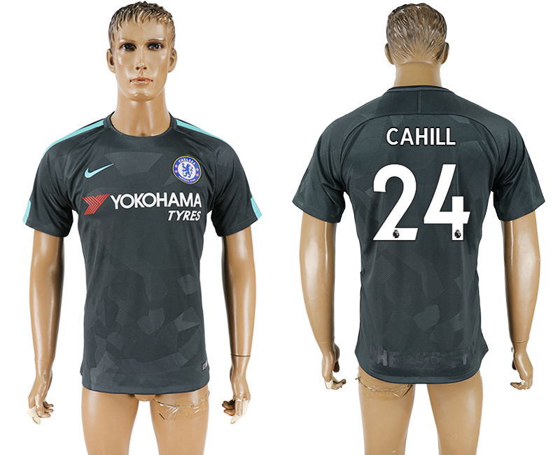 2017-2018 Chelsea Football Club CAHILL #24 football jersey black