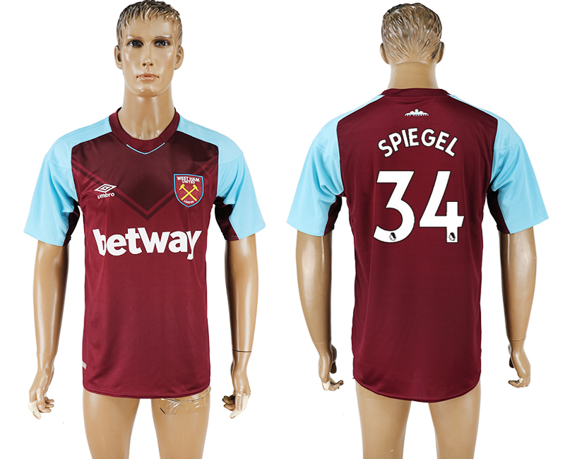 2017-2018 West Ham United Football Club SPIEGEL #34 football jer